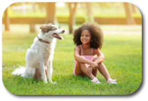 Teach your children and your dog to be respectful and calmly play together